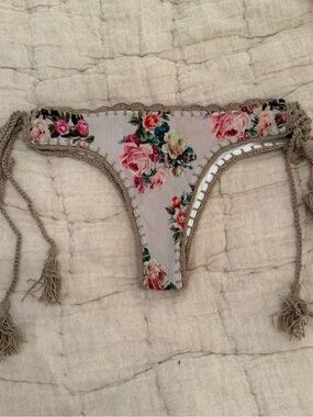 ANDI BAGUS Floral Crochet Tie-Side Bikini Bottoms